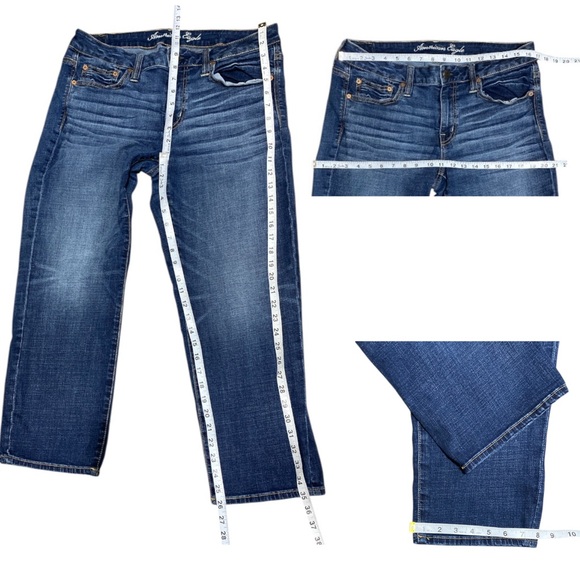 AEO American Eagle Outfitters Boy Fit Stretch Blue Relax Mid-rise Jeans Size 10 - Picture 13 of 13